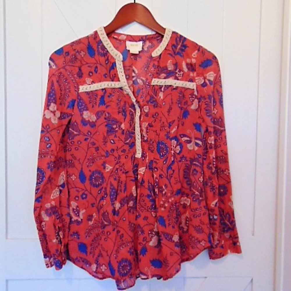 Anthro Maeve Long Sleeve Tunic Top‎